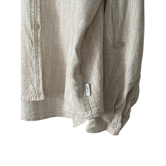 ORVIS, XL, Long Sleeve Striped Neutral Linen Blend Top - Picture 9 of 9